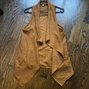 Women's TCEC Brown western - suede cowboy Vest Size S